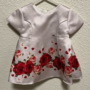 Satin Flora print dress